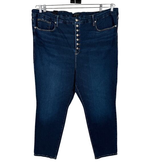 Good American Denim - Good American Good Waist Skinny Waist Cinching Jeans dark blue size 30